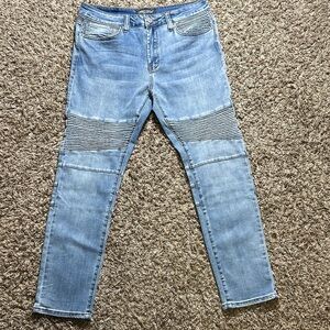 Smoke & Ash Men's Slim Fit Denim Jeans - Motorcycle biker style size 32x30